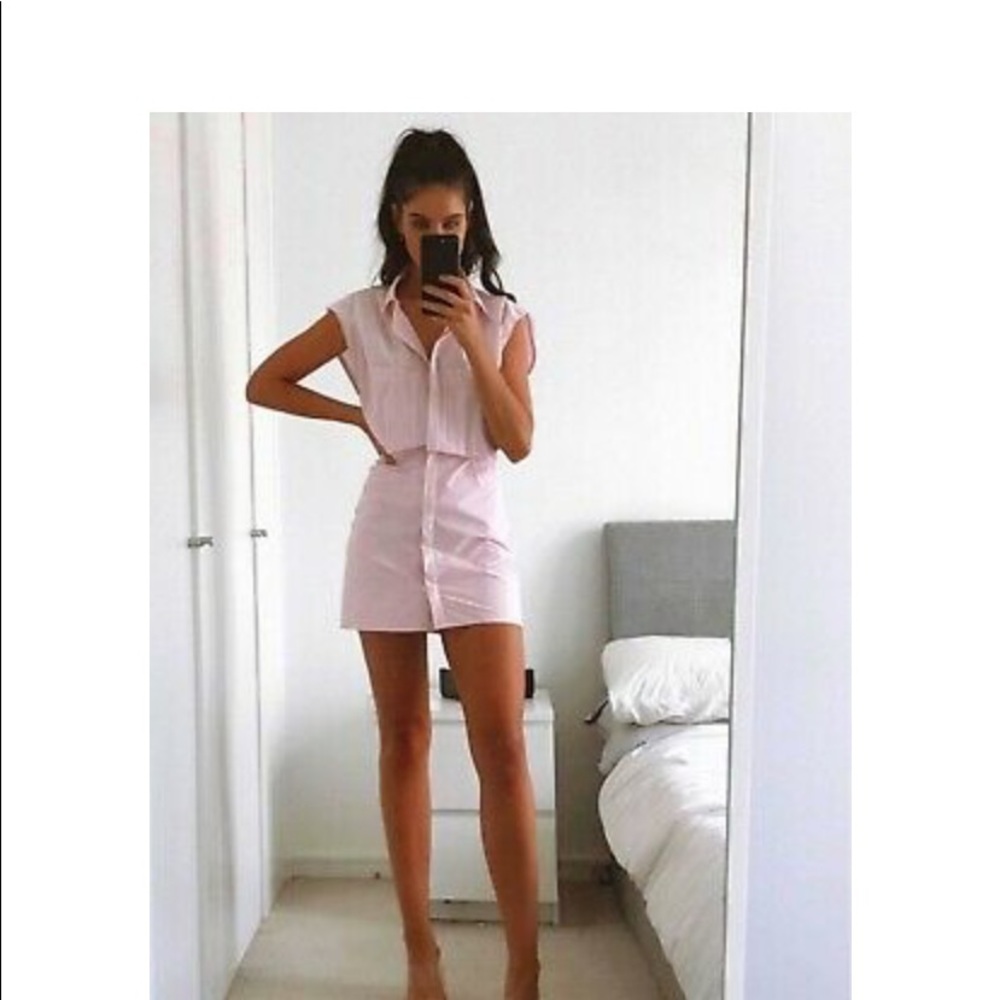 Zara ruched poplin dress